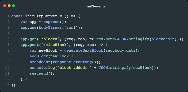 blockchain code example